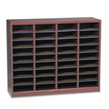 Safco Wood/Fiberboard E-Z Stor Sorter, 36 Compartments, 40 x 11.75 x 32.5, Mahogany