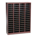 Safco Wood/Fiberboard E-Z Stor Sorter, 60 Compartments, 40 x 11.75 x 52.25, Mahogany, 2 Boxes