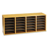 Safco Wood/Laminate Sorter, 24 Compartments, 39.25 x 11.75 x 16.25, Medium Oak