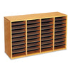 Safco Wood/Laminate Literature Sorter, 36 Compartments, 39.25 x 11.75 x 24, Medium Oak