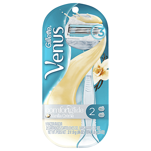 Gillette Venus Comfort Glide Vanilla Crème Razor And 2 Cartridges by Pasteur Pharmacy