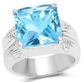 7.50 Carat Genuine Swiss Blue Topaz .925 Sterling Silver Ring by Bids.com