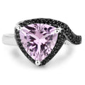 3.53 Carat Genuine Pink Amethyst and Black Spinel .925 Sterling Silver Ring by Bids.com