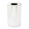 Safco Reflections Open-Top Receptacle, Round, Steel, 35 gal, Chrome/Black