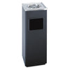 Safco Ash 'N Trash Sandless Urn, Square, Stainless Steel, 3 gal, Black/Chrome