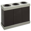 Safco At-Your-Disposal Recycling Center, Polyethylene, Three 84 gal Bins, Black