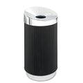 Safco At-Your-Disposal Vertex Receptacle, Round, Polyethylene, 38 gal, Black/Chrome