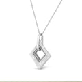 .925 Sterling Silver Pave-Set Diamond Accent Kite Shape 18" Pendant Necklace (I-J Color, I1-I2 Clarity) by Bids.com