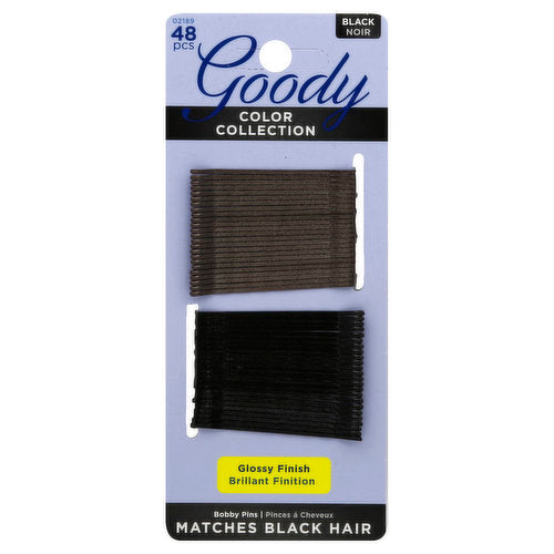 Goody Color Collection Bobby Pins, Black, Glossy Finish by Pasteur Pharmacy