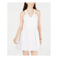 Crystal Dolls White Sleeveless V Neck Short Fit + Flare Dress Juniors 5 by Vanessa Jane