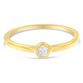 14K Yellow Gold Plated .925 Sterling Silver Miracle Set Diamond Ring (1/20 Cttw, J-K Color, I1-I2 Clarity) - Size 6 by Bids.com