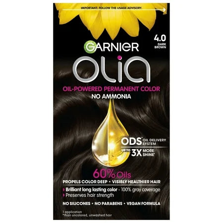 Garnier Olia Oil Powered Color, 4.0 Dark Brown by Pasteur Pharmacy