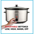 8.5 Qt. Stainless Steel Slow Cooker with Temperature Settings by DailySale