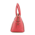 Valentino Rockstud Rose Red Leather Shoulder Bag #8506 by Bolt Boutique