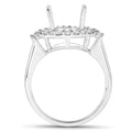 0.83 Carat Genuine White Diamond 14K White Gold Semi Mount Ring - holds 11x9mm Oval Gemstone by Bids.com
