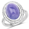 8.26 Carat Genuine Tanzanite & White Topaz .925 Sterling Silver Ring by Bids.com