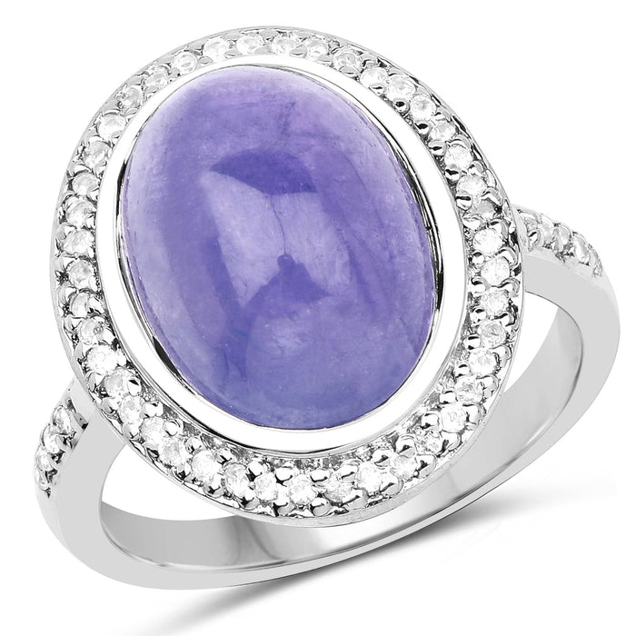 8.26 Carat Genuine Tanzanite & White Topaz .925 Sterling Silver Ring by Bids.com