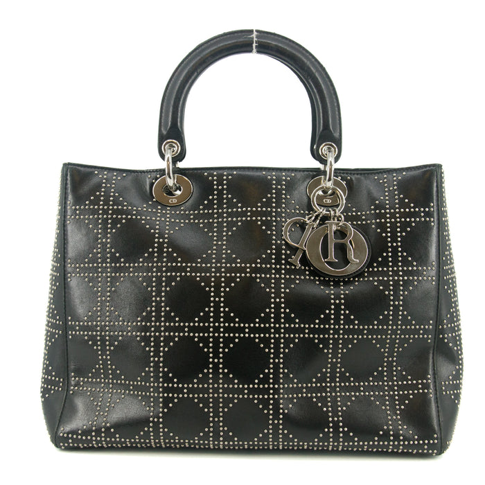 Christian Dior Leather Studded Black Lady Dior Tote Bag #8532 by Bolt Boutique