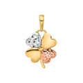 14K Rose Gold Four Leaf Clover Charm Pendant by Fine Color Jewels