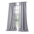No. 918 1-Panel Lourdes Crushed Sheer Window Curtain, Grey, 59X84 by Vanessa Jane