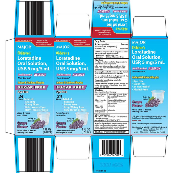 Major® Children's Loratadine Oral Solution – 5 mg/5 mL (120 mL) by Pasteur Pharmacy