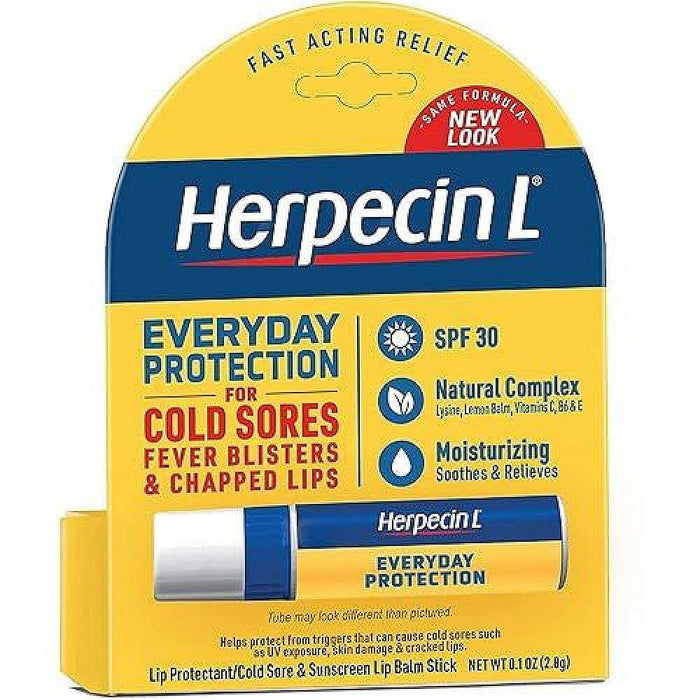 Herpecin L Cold Sore Lip Balm Stick, SPF 30, 0.1 Oz by Pasteur Pharmacy
