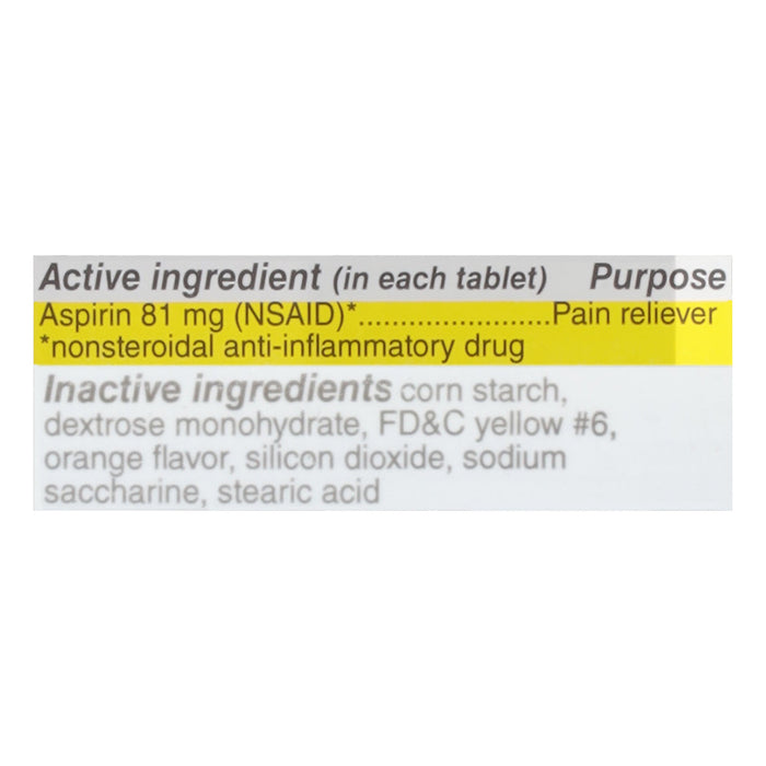 Major® Low Dose Aspirin 81 mg – 90 Chewable Orange Tablets by Pasteur Pharmacy