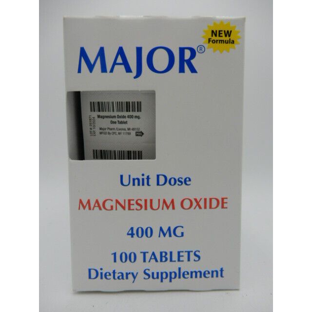 Major Magnesium Oxide 400mg Unit Dose 100 Tablets by Pasteur Pharmacy