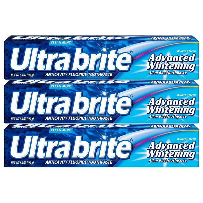 Ultra Brite Advanced Whitening Fluoride Toothpaste, Clean Mint - 6 Oz by Pasteur Pharmacy