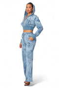 Aaliyah Tie Dye Crop Hoodie & Straight Pants Set by The House of Stylez