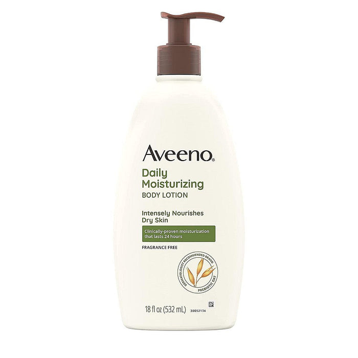 Aveeno Body Lotion, Daily Moisturizing, Fragrance Free 18 Fl Oz by Pasteur Pharmacy
