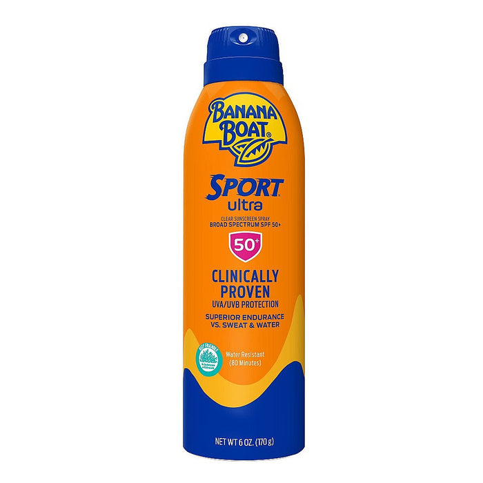 Banana Boat Sport Ultra Broad Spectrum Clear Sunscreen Spray, SPF 50+, 6 Oz by Pasteur Pharmacy