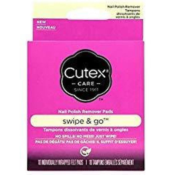 Cutex Swipe & Go Nail Polish Remover Pads (10 Count) by Pasteur Pharmacy