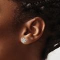 CZ Sterling Silver Snowflake Earrings by Fine Color Jewels