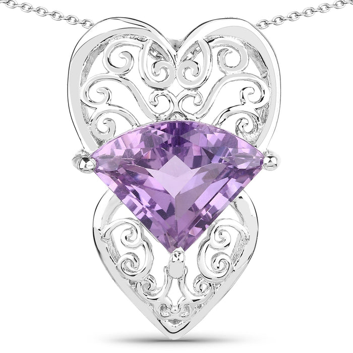 5.80 Carat Genuine Amethyst .925 Sterling Silver Pendant by Bids.com