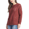 Rachel Roy Womens Frayed Long Sleeve Jewel Neck Sweater, Size XL by Vanessa Jane
