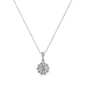 .925 Sterling Silver Diamond Accent Sunburst Milgrain 18" Pendant Necklace (I-J Color, I1-I2 Clarity) by Bids.com