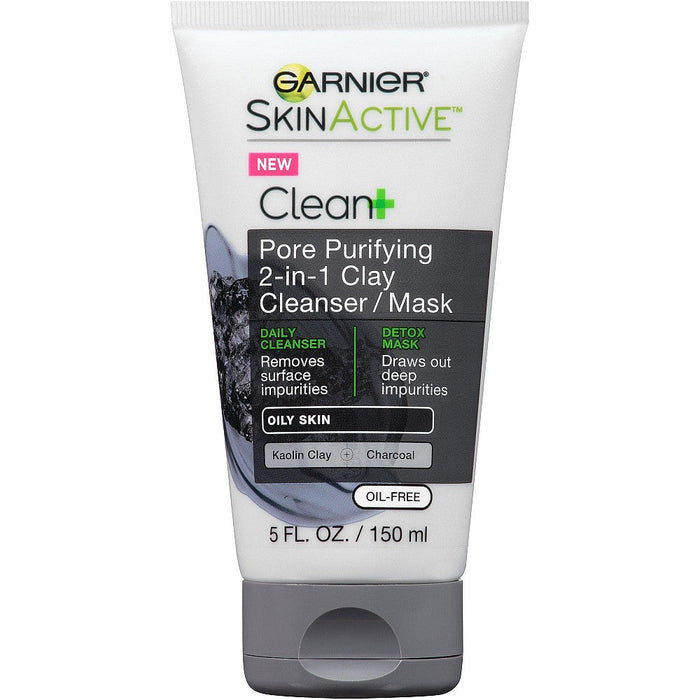 Garnier Skinactive Clean+ Pore Purifying 2-in-1 Clay Cleanser/mask 5oz by Pasteur Pharmacy