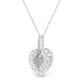 .925 Sterling Silver Pave-Set Diamond Accent Heart Shape 18" Pendant Necklace (I-J Color, I1-I2 Clarity) by Bids.com