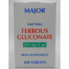 Major Ferrous Gluconate 324 Mg (5 Gr), 100 Unit DoseTablets 820555019001VL