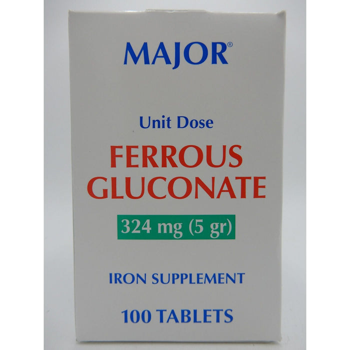 Major Ferrous Gluconate 324 Mg (5 Gr), 100 Unit DoseTablets 820555019001VL by Pasteur Pharmacy