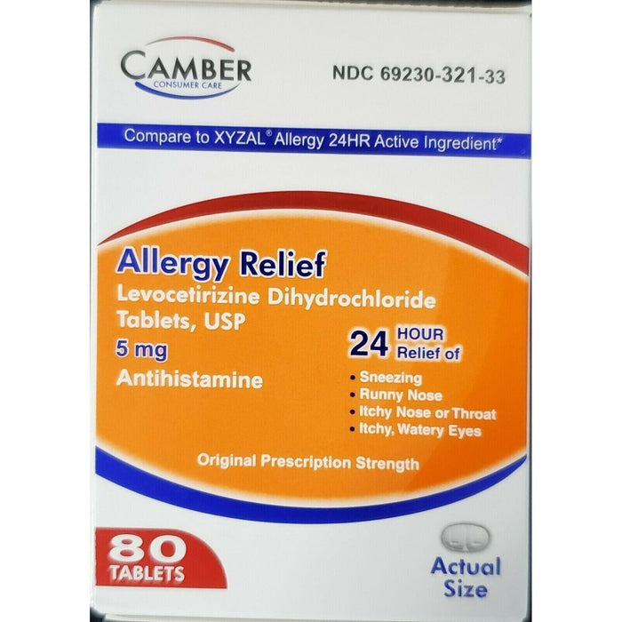 Camber Levocetirizine 5 Mg Tablets 80 Count -Expiration Date 05/24 by Pasteur Pharmacy