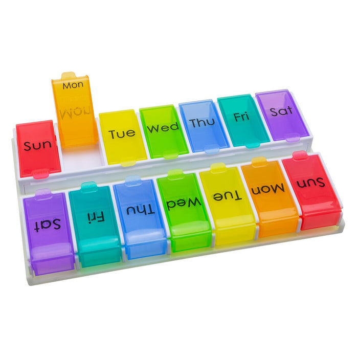 Ezy Dose® Weekly 14-Day Pill Organizer – Pop-Out Rainbow Compartments by Pasteur Pharmacy