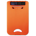 Saunders DeskMate II with Calculator, 0.5" Clip Capacity, Holds 8.5 x 11 Sheets, Hi-Vis Orange