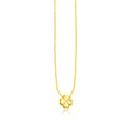 14k Yellow Gold Polished Four Leaf Clover Necklace with Diamond by Bids.com