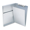 Saunders Snapak Aluminum Side-Open Forms Folder, 0.5" Clip Capacity, Holds 8.5 x 14 Sheets, Silver