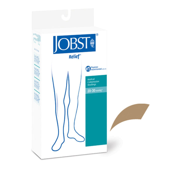 Jobst Relief 20-30 Thigh-hi Open Toe Beige Large - 114202 by Pasteur Pharmacy