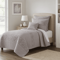DaDa Bedding Whimsical Lavender Grey Cottage Soft Quilted Coverlet Bedspread Set (JHW866) by DaDalogy Bedding Collection