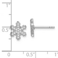 CZ Sterling Silver Snowflake Earrings by Fine Color Jewels