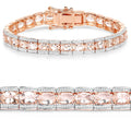 18K Rose Gold Plated 11.60 Carat Genuine Morganite .925 Sterling Silver Bracelet by Bids.com